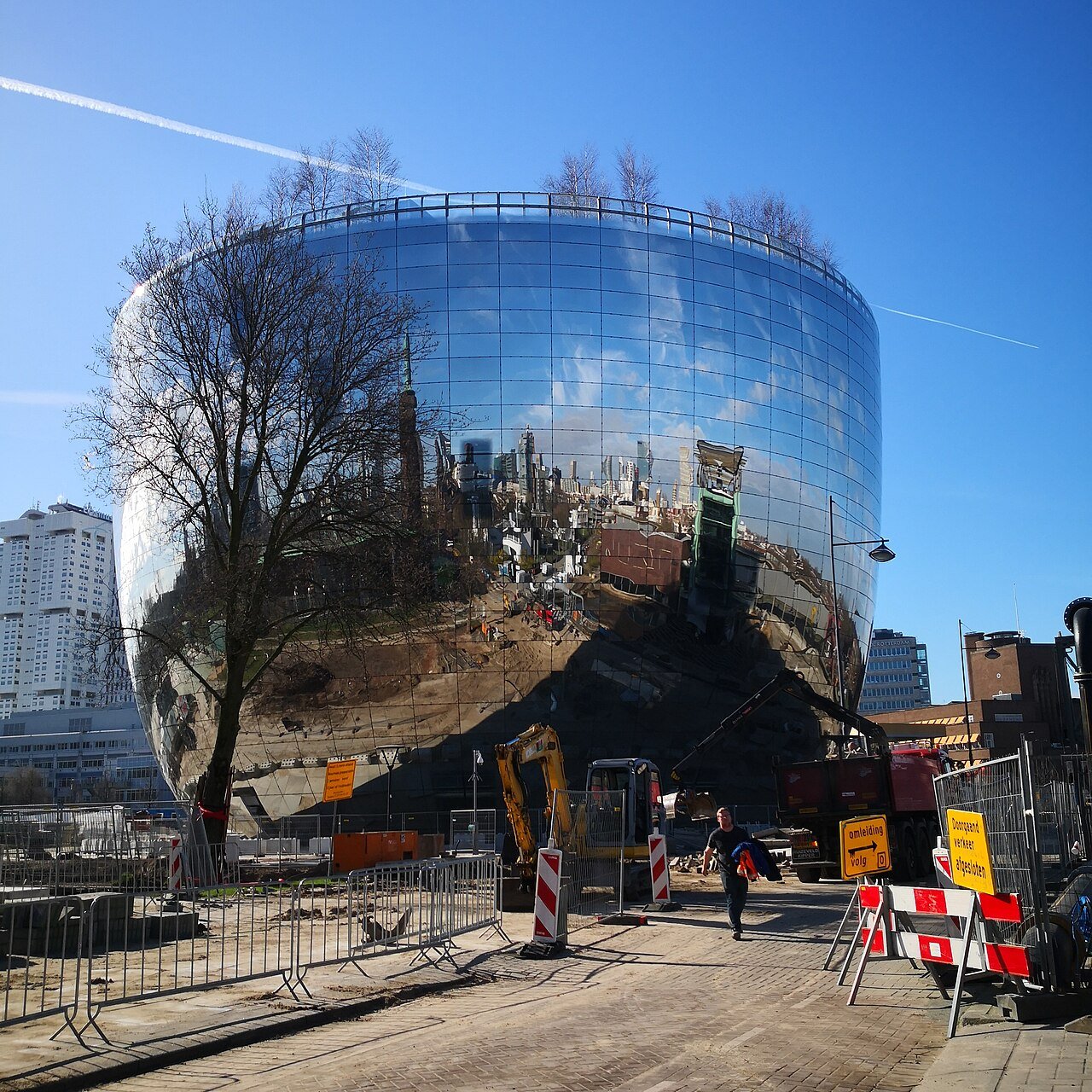 Depot Boijmans tijdens de werkzaamheden in februari 2021.
