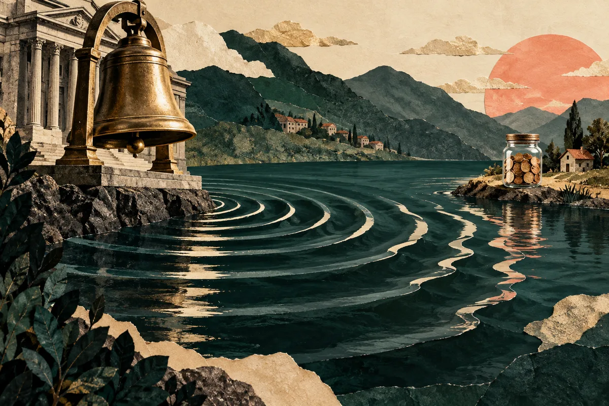 Conceptuele illustratie: Een besluit, meerdere schakels