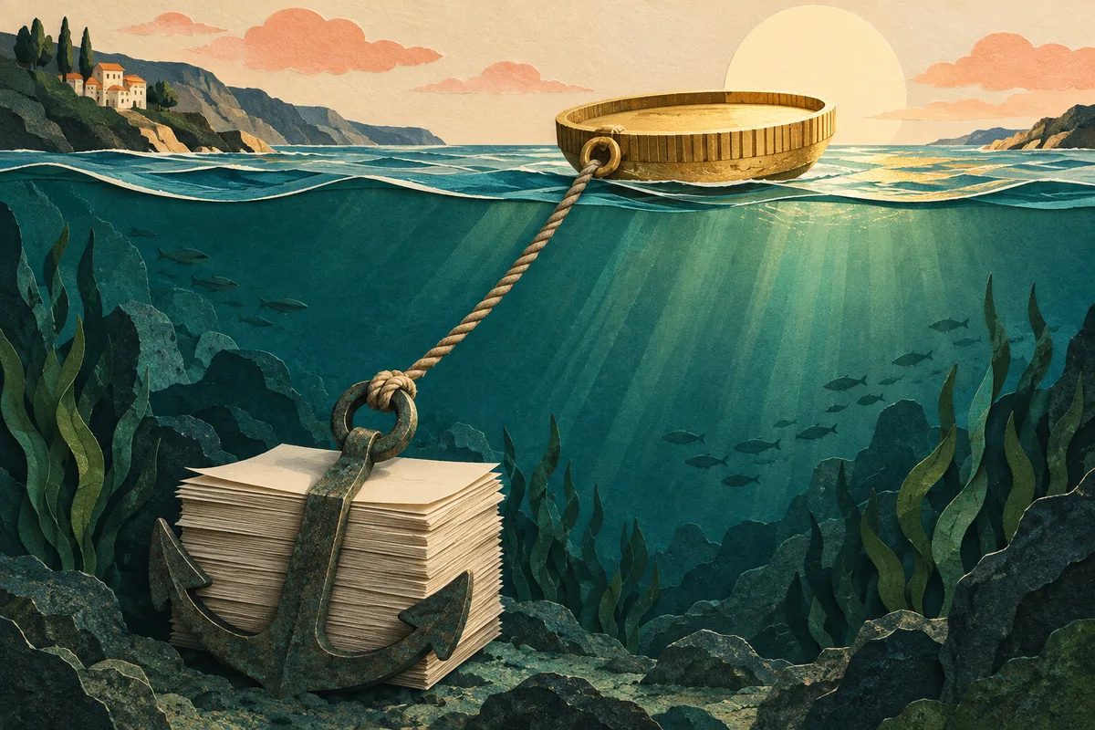 Conceptuele illustratie: De belofte heeft een achterkant